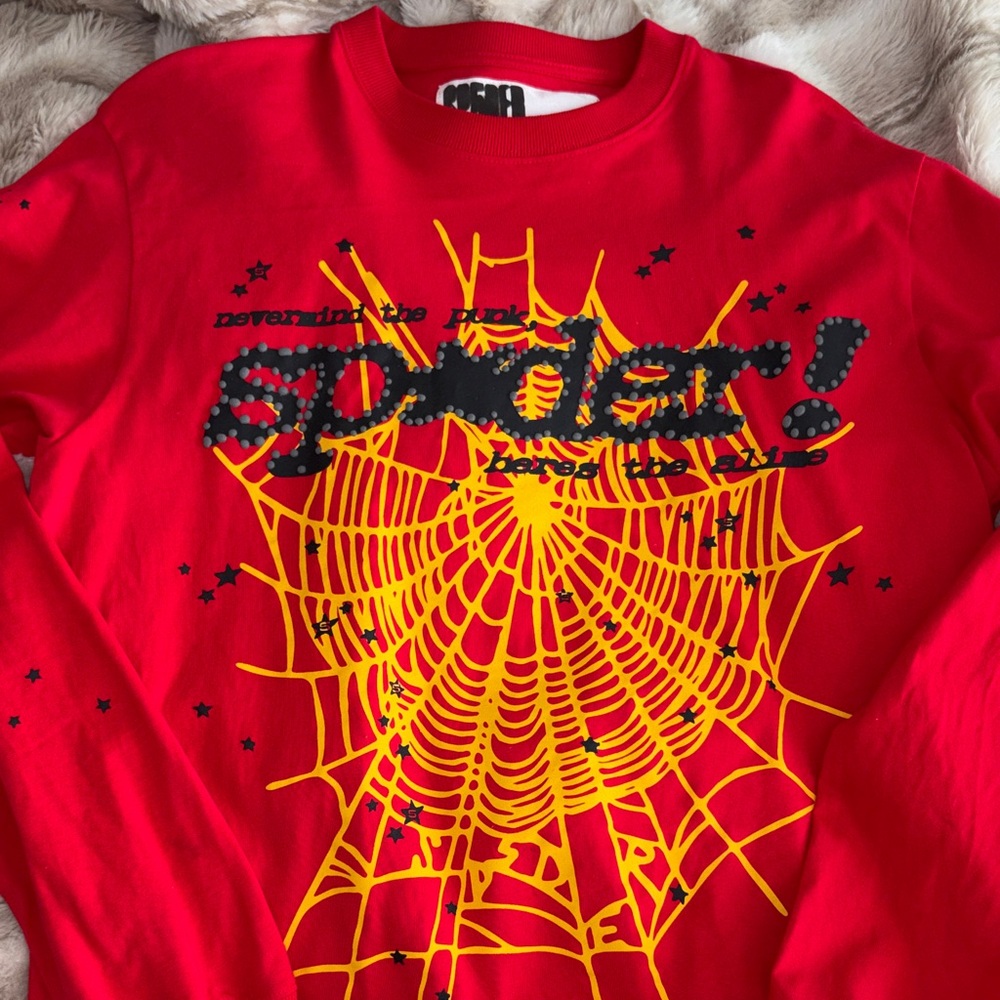 Vibrant Red Spider Graphic Sweatshirt
